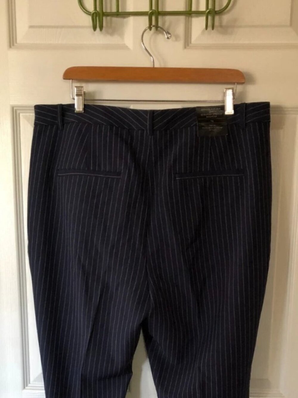Banana Republic Blue Stripe Bootcut Fit Dress Pants Work Trousers Womens Size 16 - Picture 5 of 11